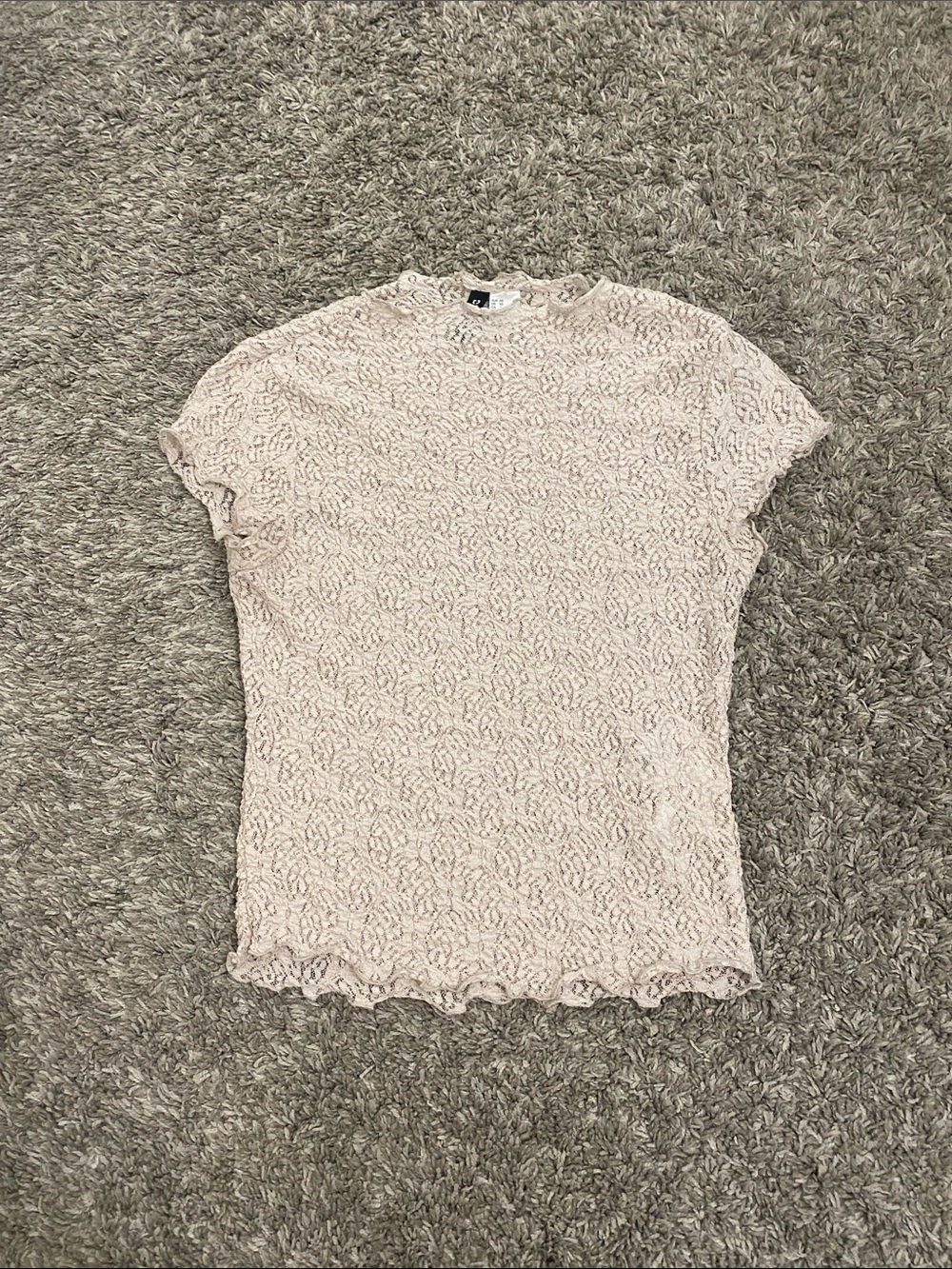 Cream Lace Short Sleeve Top